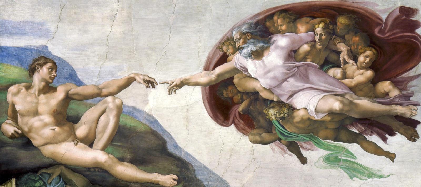 Annotated details from Creation of Adam by Michelangelo